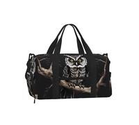 Late Night Owl Duffel Bag with Shoe Compartment - Lightweight Water-Resistant Holdall Gym Bag with Built-in Wet and Dry Separation Pouch