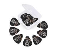 Late Night Owl Guitar Picks 12 Pack Thin, Medium & Heavy 3 Different Thickness Celluloid Guitar Plectrums with Storage Box Personalized Guitar Pick for Acoustic Guitar, Bass