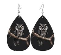 Late Night Owl Leather earrings, European and American style earrings for young women, birthday gifts/Valentine's Day gifts