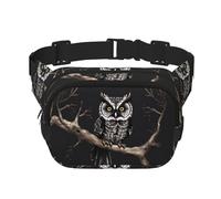 Late Night Owl Pattern trendy fashionable waist bag, unisex travel sports messenger bag