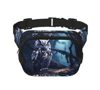 Late Night Owl Pattern trendy fashionable waist bag, unisex travel sports messenger bag