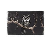 Late Night Owl Placemats 6-Piece Set - 12"x18" Hotel Banquet Table Mats, Suitable for Restaurant, Home, Party Decoration