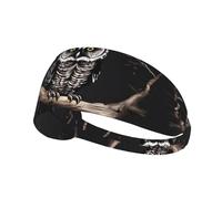 Late Night Owl Print Elastic Exercise Headband - Fashionable Sports Headwear for Summer, Cycling, Yoga, and More