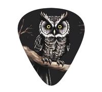 Late Night Owl Printed guitar picks, set of 12, three thicknesses, suitable for guitar and ukulele, as a gift