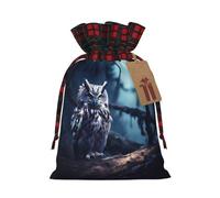 Late Night Owl Printed holiday drawstring bag 8.3x11.8 inch Christmas party decoration gift bag