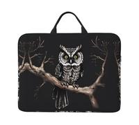 Late Night Owl Printed Laptop Sleeve - (16.5 x 12.2 inches) Shockproof Portable Laptop Sleeve