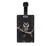 Late Night Owl Printed PVC Luggage Tag Travel Anti Lost ID Label Personal Info Tag for Backpack and Suitcase