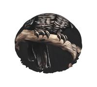 Late Night Owl Printed shower cap, reusable, double-layered design, suitable for women to wrap their hair, wash their face, and apply face masks.