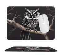 Late Night Owl Stitched Edge Mouse Pad