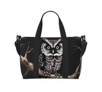 Late Night Owl Water-Resistant Crossbody Travel Bag, Large Carry-On with Adjustable Strap, Multi-Compartment Weekender for Gym, Travel, Outdoor
