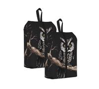 Late Night Owl Water Resistant Travel Shoe Bag with Handle for Suitcase Sneakers Boots Gym 2PCS