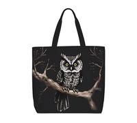 Late Night Owl Women's Casual Tote Bags, Reusable Tote Shoulder Bags, Multi-Function Large Capacity Shopping Bags