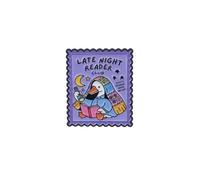 Late Night Reader Club Bookish Goose Enamel Pin For Book Lover Librarian Bibliophile, Funny Silly Goose Reading Humor Pin Brooch, Bookworm Reader Brooch Badge, Cute Bookish Lapel Badges, Cozy Bedtime