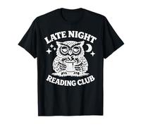 Late Night Reading Club tee Sleepy Wise Owl with Coffee T-Shirt