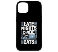 Late Nights Code And Cats Programmer Cat Lover Case for iPhone 13