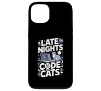 Late Nights Code And Cats Programmer Cat Lover Case for iPhone 13