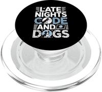 Late Nights Code And Dogs Programmer Dog Lover PopSockets PopGrip for MagSafe