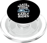 Late Nights Code Early Rides Horse Programmer PopSockets PopGrip for MagSafe