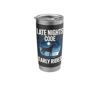 Late Nights Code Early Rides Horse Programmer Stainless Steel Insulated Tumbler