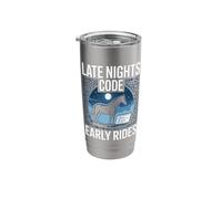 Late Nights Code Early Rides Horse Programmer Stainless Steel Insulated Tumbler
