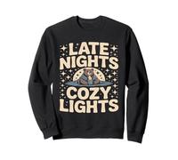 Late Nights Cozy Lights Bear With Hot Cocoa Sweatshirt