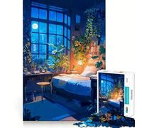 Late Nights Jigsaw Puzzle 1000 Piece for Adults Serene Game Serene Game Pattern Build Xmas Fun Gift (38x52cm)