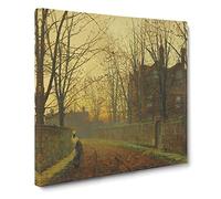 Late October by John Atkinson Grimshaw Canvas Print | Gallery Wrapped 30mm Frame Wall Art | 20x20 inches | Ready to Hang | Modern Picture | Living Room Bedroom Lounge Office