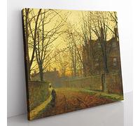Late October by John Atkinson Grimshaw Classic Painting Canvas Wall Art Print Ready to Hang, Framed Picture for Living Room Bedroom Home Office Décor, 50x50 cm (20x20 Inch)