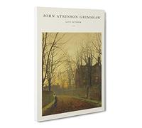 Late October By John Atkinson Grimshaw Exhibition Museum Painting Canvas Wall Art Print Ready to Hang, Framed Picture for Living Room Bedroom Home Office Décor, 30x20 Inch (76x50 cm)