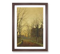 Late October by John Atkinson Grimshaw Framed Wall Art Print A2 Walnut