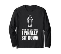 Late Shift Behind The Counter Learned On The Job Bartender Long Sleeve T-Shirt