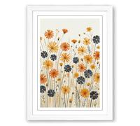 Late Summer Meadow Botanical Framed Wall Art Print A3 (42×29.7cm) White, Wall Decor for Living Room, Bedroom, Office & Home, Ready to Hang, Art Gift
