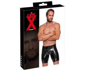 Late X Men's Latex Pants Zip Black S