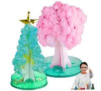 Latebebebe Crystal Growing Kit Novelty DIY Fun Science Kit Mini Paper Christmas & Cherry Blossom Tree Growing Accessories Special Desk Decorations Meaningful Gift for Kids Crystal