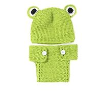 Latebebebe Newborn Baby Photography Props Costume Cute Green Frog Photo Props Outfits Crochet Knitted Costume with HatBaby Photography