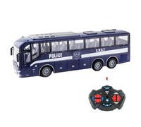 Latebebebe Police Bus Toy, 12.4x3.2x4.5 Inch 1:30 Scale Realistic and Fun Remote Control Electric Police Bus Simulator, Creative Gift for Boys Girls, No Battery, Blue Kids Toys