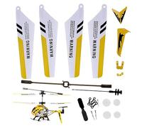 Latebebebe RC Helicopter Replacement Part 1 Set DIY Yellow Stylish Helicopter Toy Parts Main Shaft Tail Decoration Propeller Balance Bar RC Parts