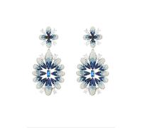 Latelita Babylon Ice Blue Gradient Flower Drop Earrings Silver
