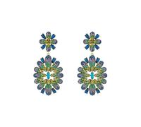 Latelita Babylon Multicoloured Flower Drop Earrings Gold