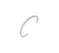 LATELITA Baguette Ice Cuff Bangle Silver White