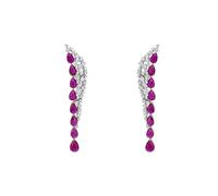 Latelita Baroness Gemstone Drop Earrings Ruby Silver