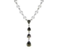 LATELITA Elizabeth Statement Necklace Smokey Quartz Silver