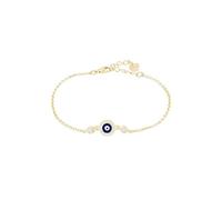 LATELITA Evil Eye Charm Bracelets 18ct Gold Plated Sterling Silver Lab Created Round Cubic Zirconia White Blue Evil Eyes & Hamsa Hand