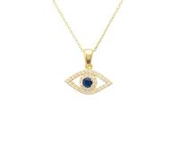 LATELITA Evil Eye Elliptical Necklace Blue Gold