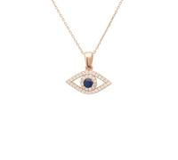 LATELITA Evil Eye Elliptical Necklace Blue Rosegold