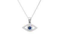 Latelita Evil Eye Elliptical Necklace Blue Silver