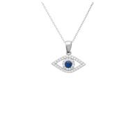 LATELITA Evil Eye Elliptical Necklace Blue Silver