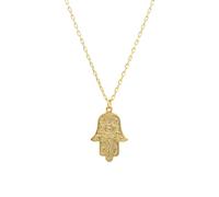 Latelita Hamsa Evil Eye Embossed Pendant Necklace Gold