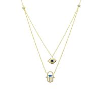 Latelita Hamsa Hand And Evil Eye Layered Necklace Gold