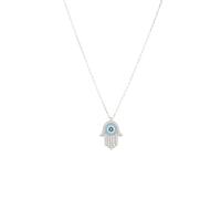 LATELITA Hamsa Hand With Evil Eye Pendant Necklace Turquoise Silver